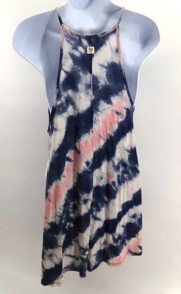 Billabong Womens midi Dress - SZ Small Tyedye tie dye blue and pink tunic top - Picture 7 of 9